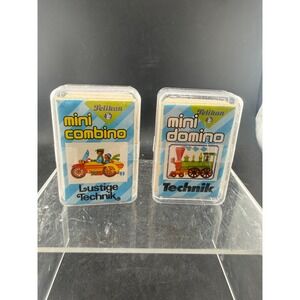 Vintage Pelikan Mini Combino & Mini Domino Technik Card Games Set of 2